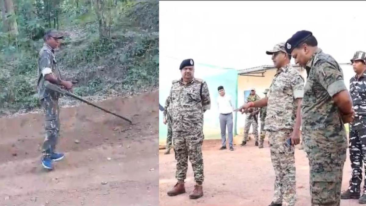 चुनाव को लेकर अलर्ट मोड पर पुलिस प्रशासन, नक्सल प्रभावित क्षेत्रों में निर्माणाधीन सड़क पर की जा रही IED की जांच