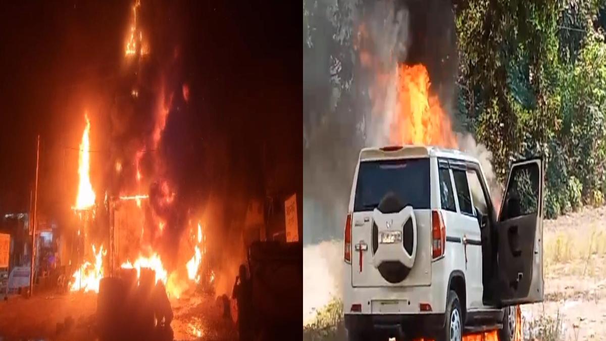 MP Fire News: अशोकनगर में टायर दुकान में लगी भीषण आग, अस्पताल को लिया चपेट में, रतलाम में कार बनी आग का गोला