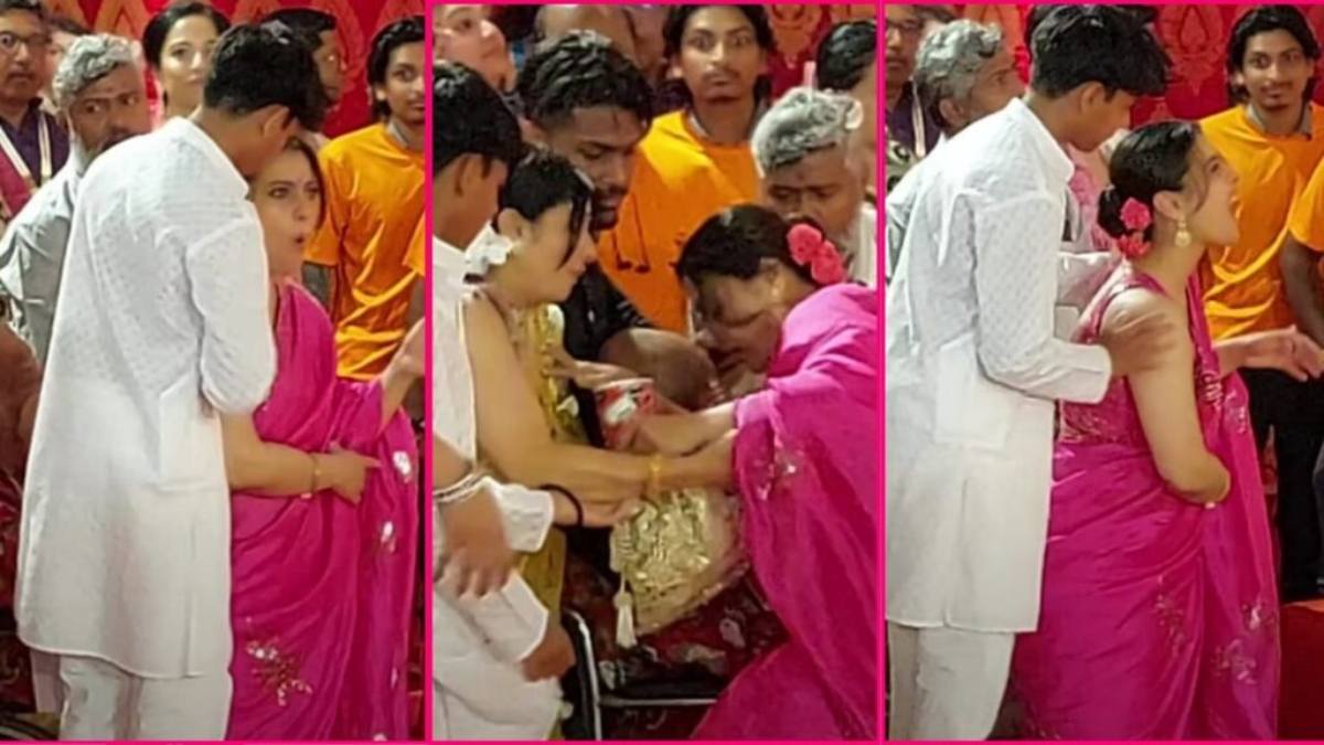 दुर्गा पूजा पंडाल से उतरते समय गिरी Kajol, फोन पर था ध्यान …