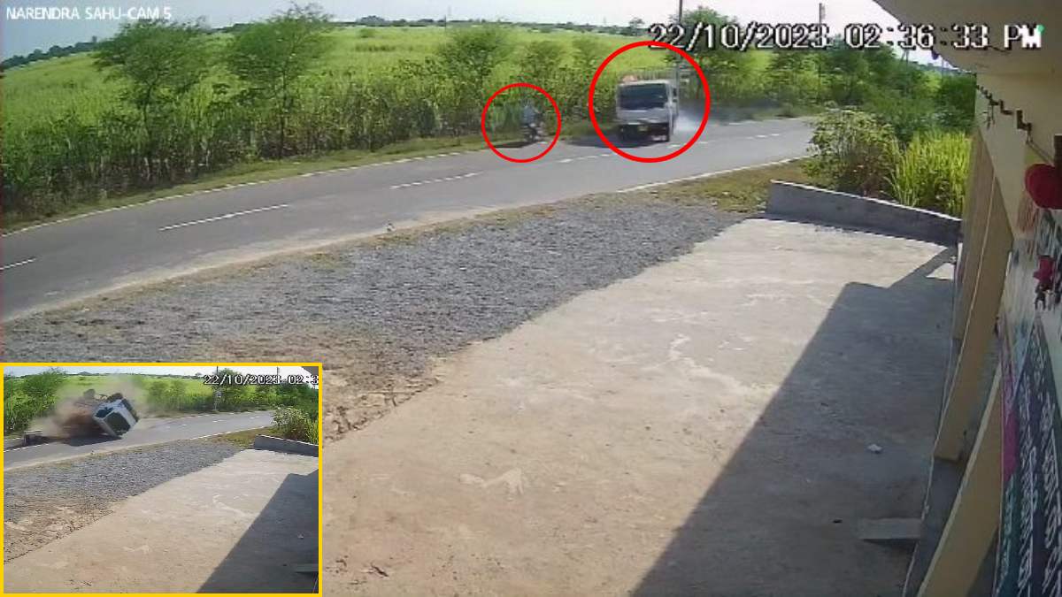 CG ACCIDENT NEWS : तेज रफ्तार माजदा के चपेट में आया बाइक सवार, देखिये खौफनाक हादसे का VIDEO …