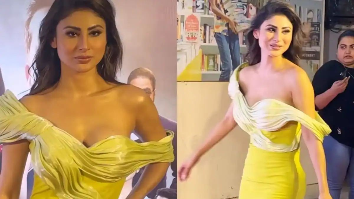 कंधे से खिसक रही है Mouni Roy की ऑफ शोल्डर ड्रेस, रिवीलिंग लुक में नजर आईं एक्ट्रेस …