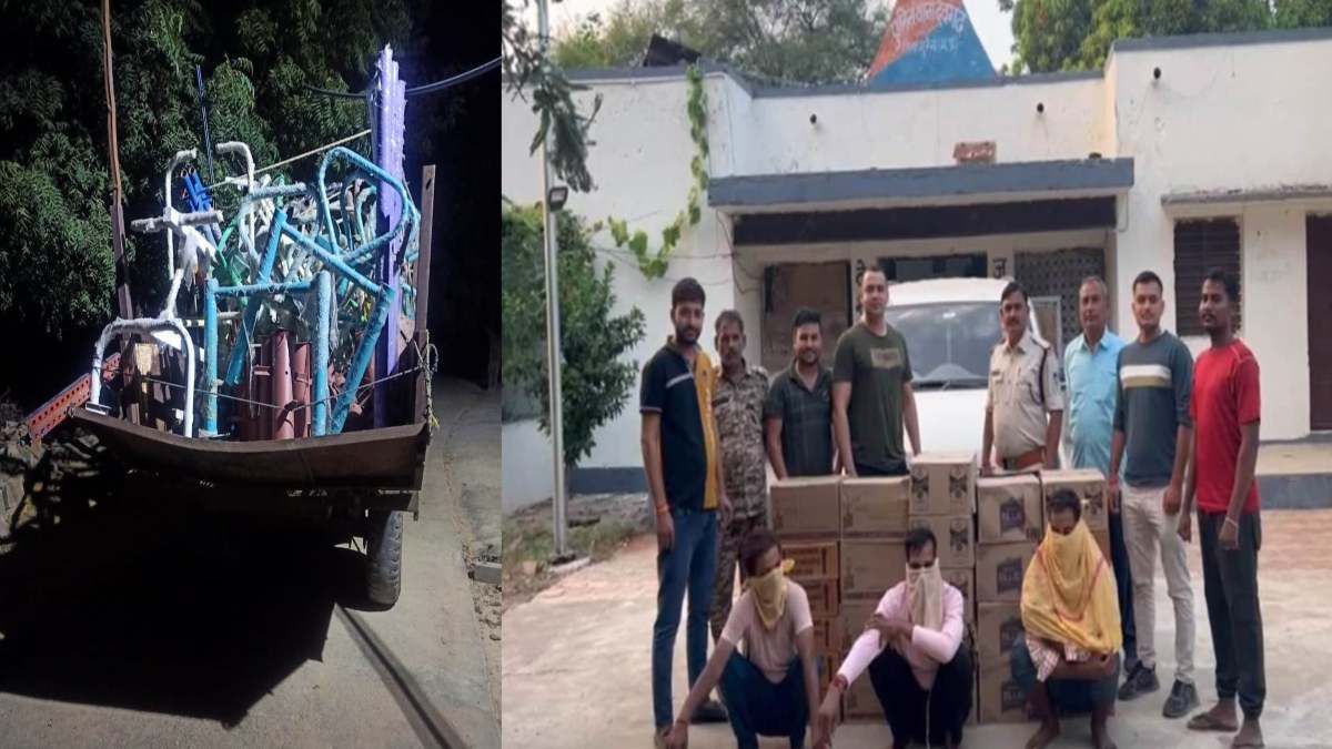 MP में अवैध शराब के साथ 3 युवक गिरफ्तार: चुनाव में खपाने हरियाणा से ला रहे थे आरोपी, इधर GYM का सामान जब्त