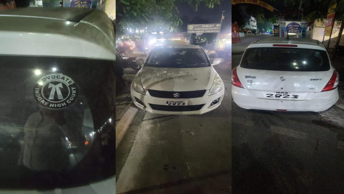 चोरी की गाड़ी में HC एडवोकेट का लोगो: आरोपी चढ़ा पुलिस हत्थे, हरियाणा से की थी चोरी