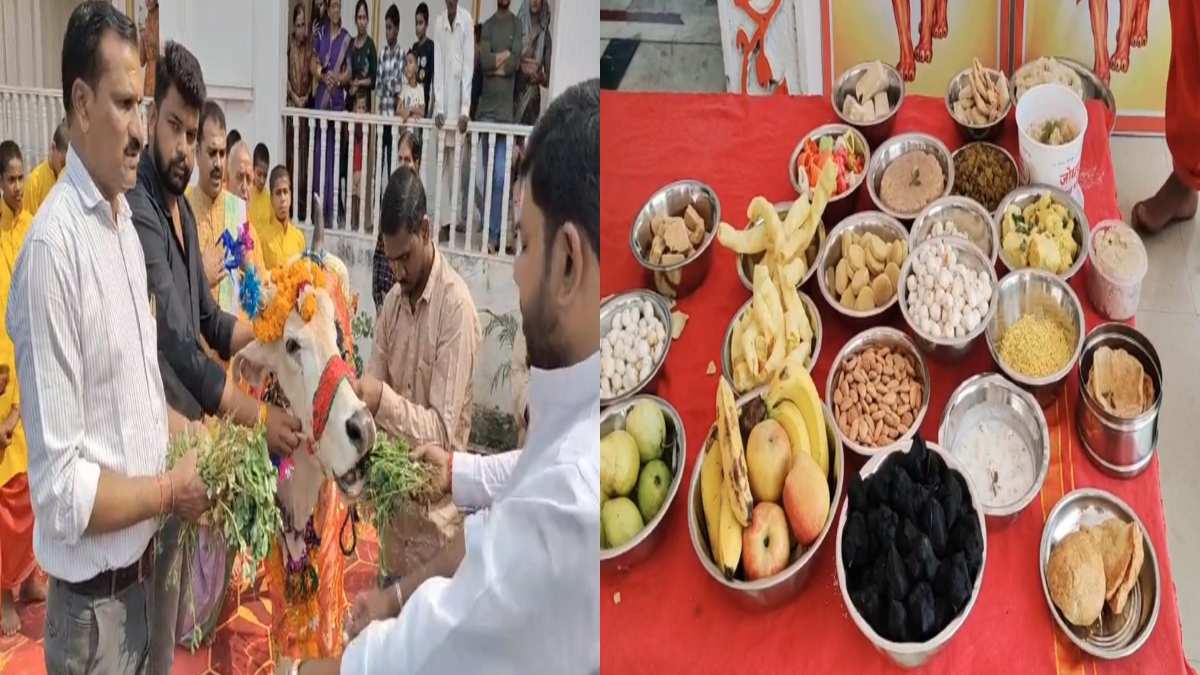 देपालपुर में धूमधाम से मनाया गया गोपाष्टमी पर्व, गौमाता को काजू, बादाम समेत 56 मेवे, फल और सब्जियों का लगाया भोग