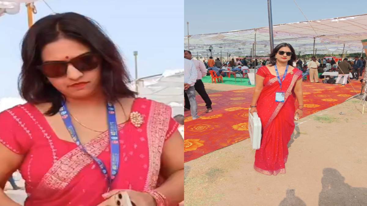 ‘पीली साड़ी’ के बाद ‘पिंक साड़ी’ वाली पोलिंग अफसर: MP चुनाव में ग्लैमर का तड़का, काला चश्मा, हाथ में EVM मशीन ले जाते तस्वीरें वायरल