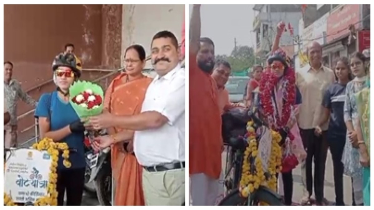 NEWS 24 MP-CG और Lalluram.com की खास मुहिम: ‘बनाओ कीर्तिमान सबसे अधिक मतदान’, साइकिल से देवास पहुंची आशा मालवीय, निगम कमिश्नर ने स्वागत कर बढ़ाया हौसला   