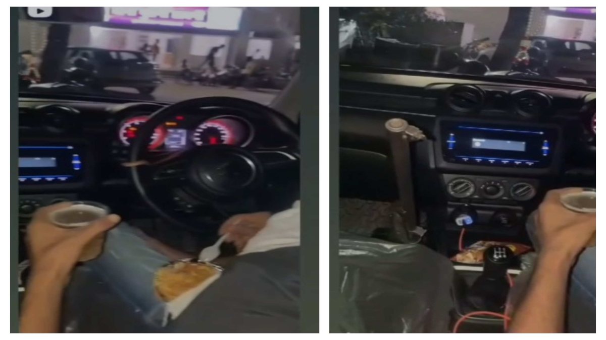 पुलिस को शराबियों की चुनौती, गाड़ी में बैठकर राइफल के साथ शराब पीते Video वायरल