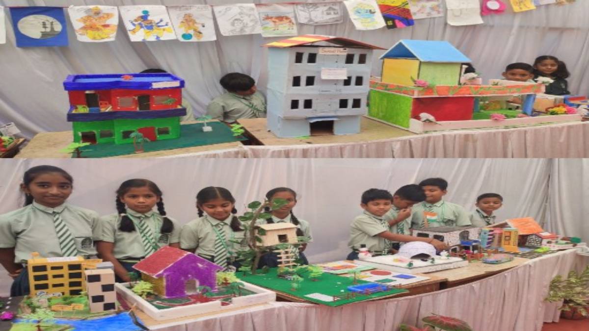 शिक्षा के साथ वेस्ट पदार्थों से सजावटी सामान बनाना सीख रहे विद्यार्थी, स्कूल में लगाई गई प्रदर्शनी