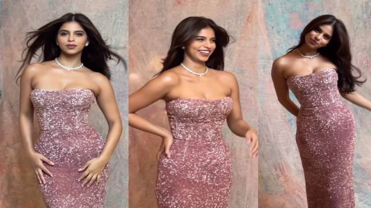 पिंक कलर के शिमरी गाउन में Suhana Khan ने दिया किलर पोज, फैंस हार बैठे दिल …