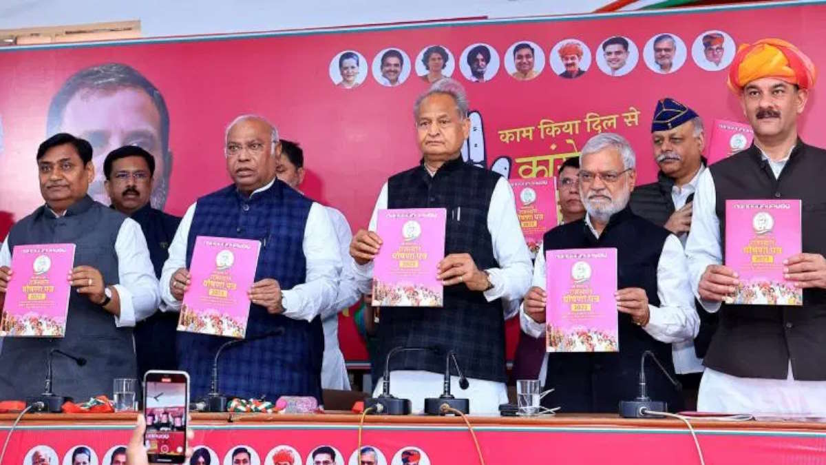 Rajasthan Election : कांग्रेस ने जारी किया घोषणा पत्र, किसान कल्याण से लेकर महिला सशक्तिकरण की कही बात…