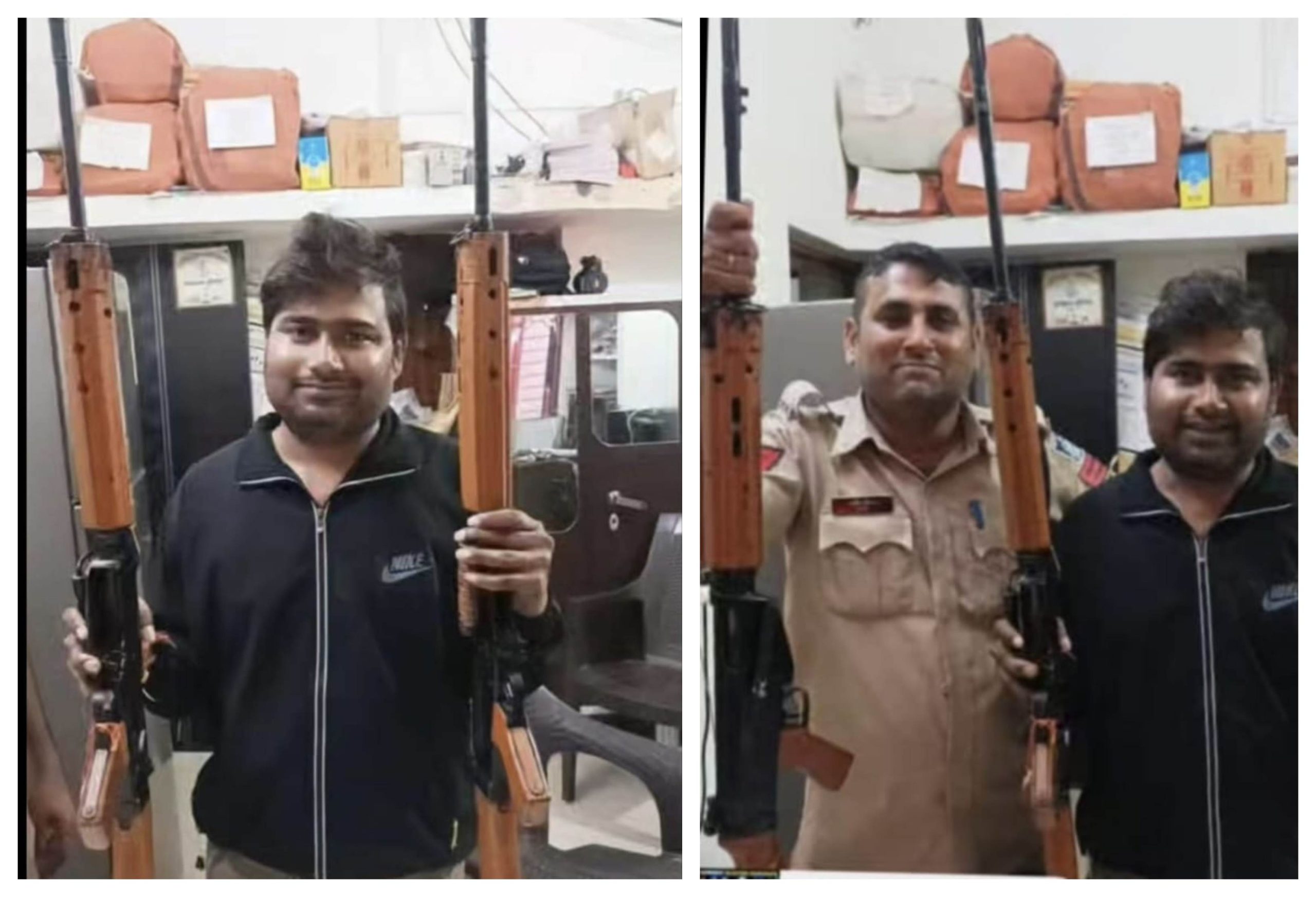 थाने में रायफल के साथ खिंचवाई दोस्त की फोटो, वायरल होने के बाद फंसा पुलिसकर्मी
