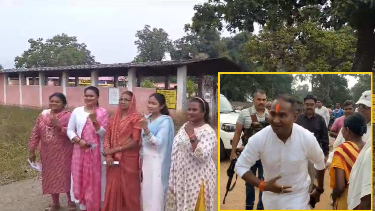 Chhattisgarh Phase first Voting : दंतेवाड़ा से कांग्रेस प्रत्याशी छविंद्र कर्मा परिवार के साथ वोट डालने पहुंचे मतदान केंद्र