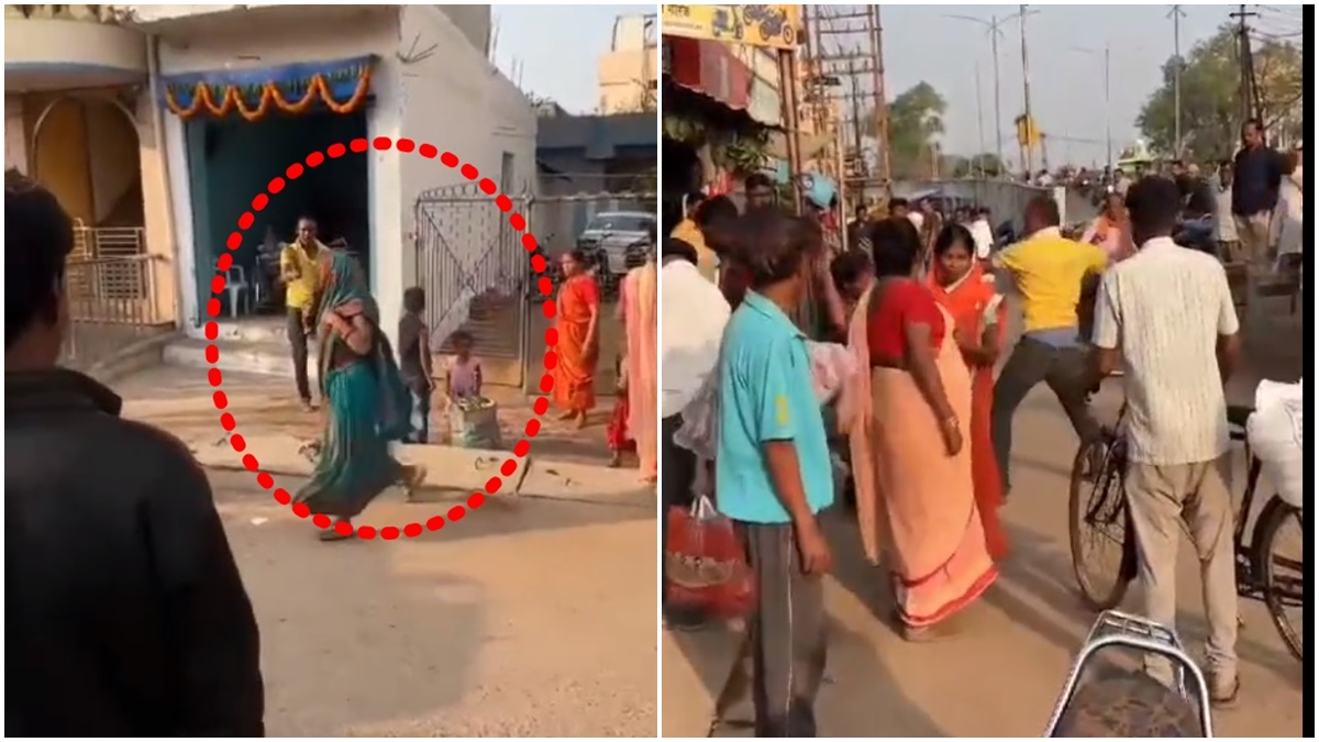 शराबी पति ने बीच सड़क पर पत्नी को चप्पलों से पीटा, मूक दर्शक बनी रही भीड़, VIDEO VIRAL