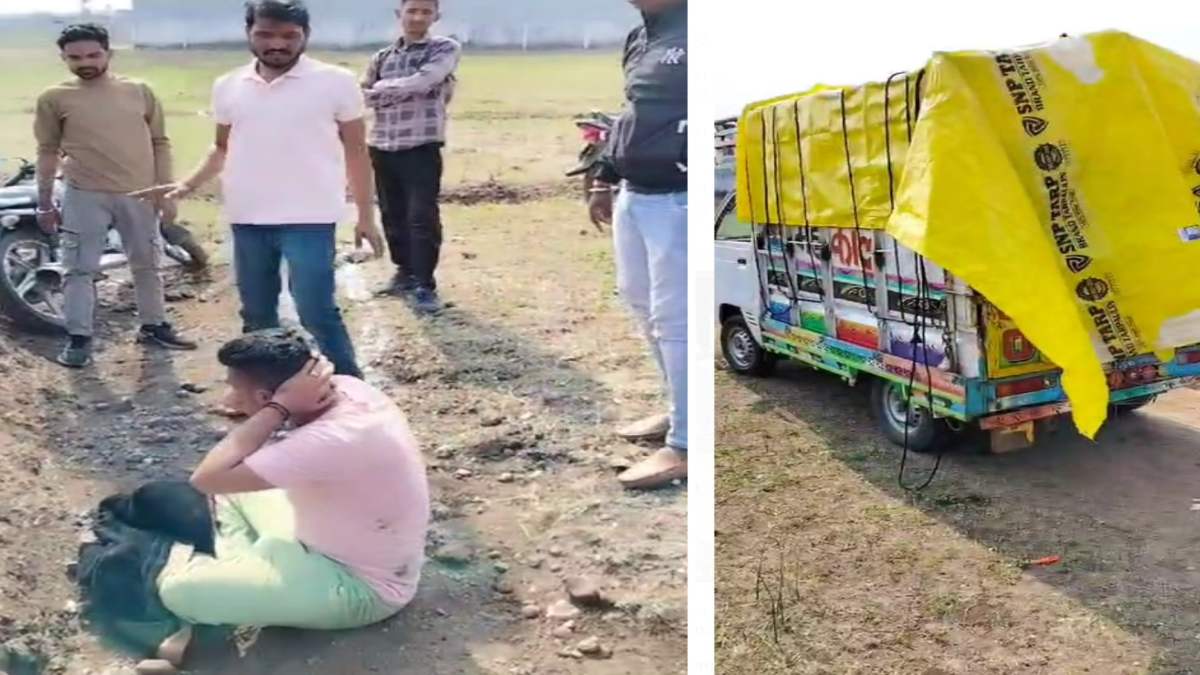 ग्रामीणों ने गोवंश तस्कर को पकड़ा: 9 मवेशियों को कराया मुक्त, आरोपी की पिटाई का Video Viral
