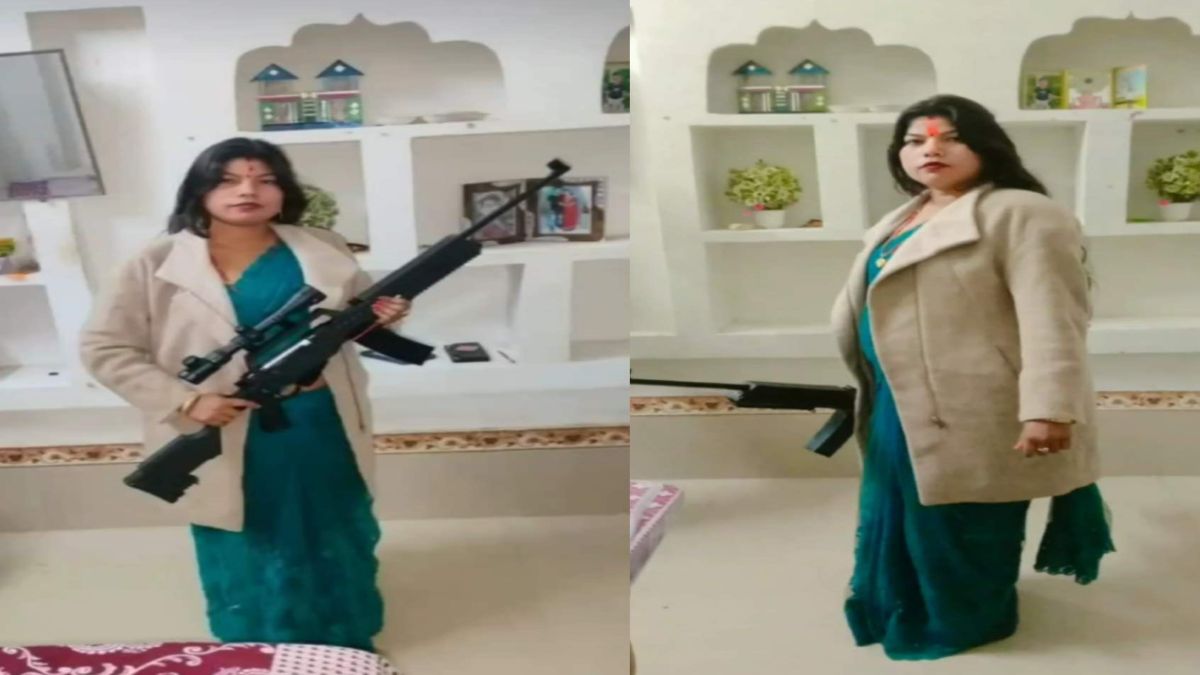 महंगा पड़ सकता है ये शौख ! रौब दिखाने के लिए हथियार के साथ फोटोशूट करा रहे महिला और युवा, फोटो वायरल होने पर भी पुलिस नहीं कर रही कार्रवाई