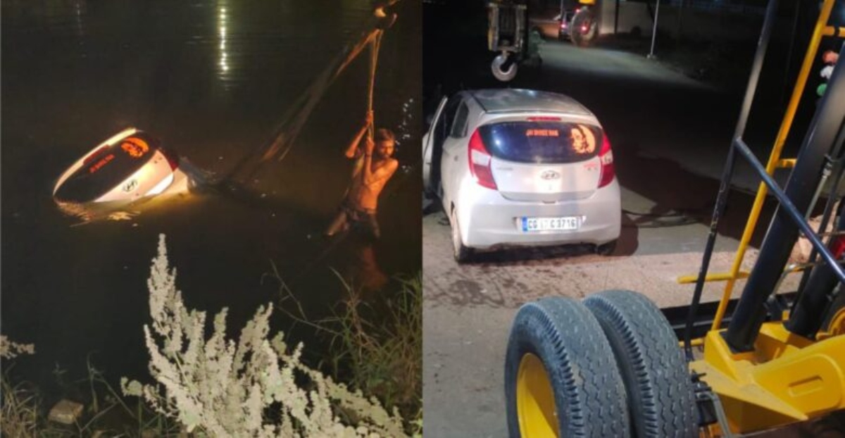 Accident! सीने में उठा दर्द, अनियंत्रित कार तालाब में गिरने से 2 की मौत…