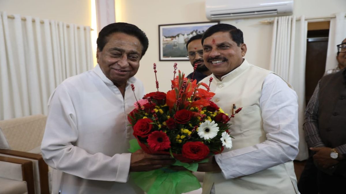 CM मोहन यादव से मिले कमलनाथ, मुख्यमंत्री बनने की दी बधाई