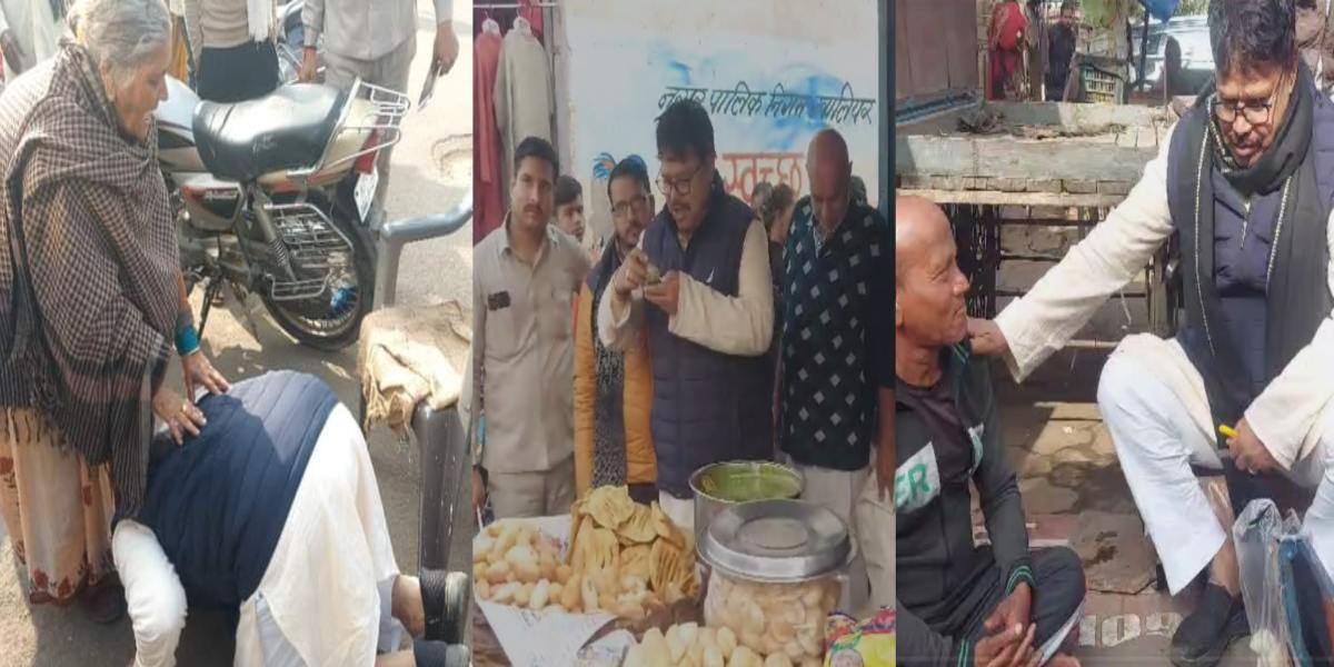 फिर अलग अंदाज में मंत्री प्रद्युमन सिंह तोमर: बुजुर्ग महिला के पैरों में माथा रखकर लिया आशीर्वाद, गोलगप्पे का भी लुफ्त उठाते आए नजर