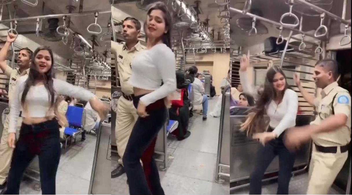 ट्रेन में डांस कर रही थी लड़की, पुलिस वाले पर पड़ी नजर तो हो गई शांत, फिर हुआ कुछ ऐसा की दोनों लगे थिरकने, देखें Viral Video…