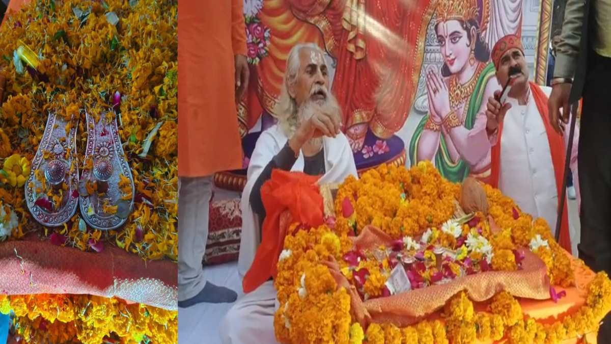 श्रीलंका से अयोध्या जा रही भगवान श्रीराम की चरण पादुका पहुंची MP: निकाली गई भव्य शोभा यात्रा, हजारों की संख्या में शामिल हुए भक्त
