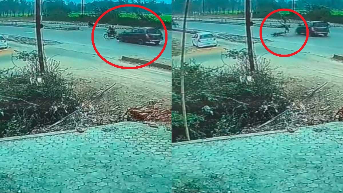 MP में हिट एंड रन: कार ने रोड क्रॉस कर रहे बाइक सवार को उड़ाया, 3 फीट उछलकर जमीन पर गिरा, VIDEO वायरल