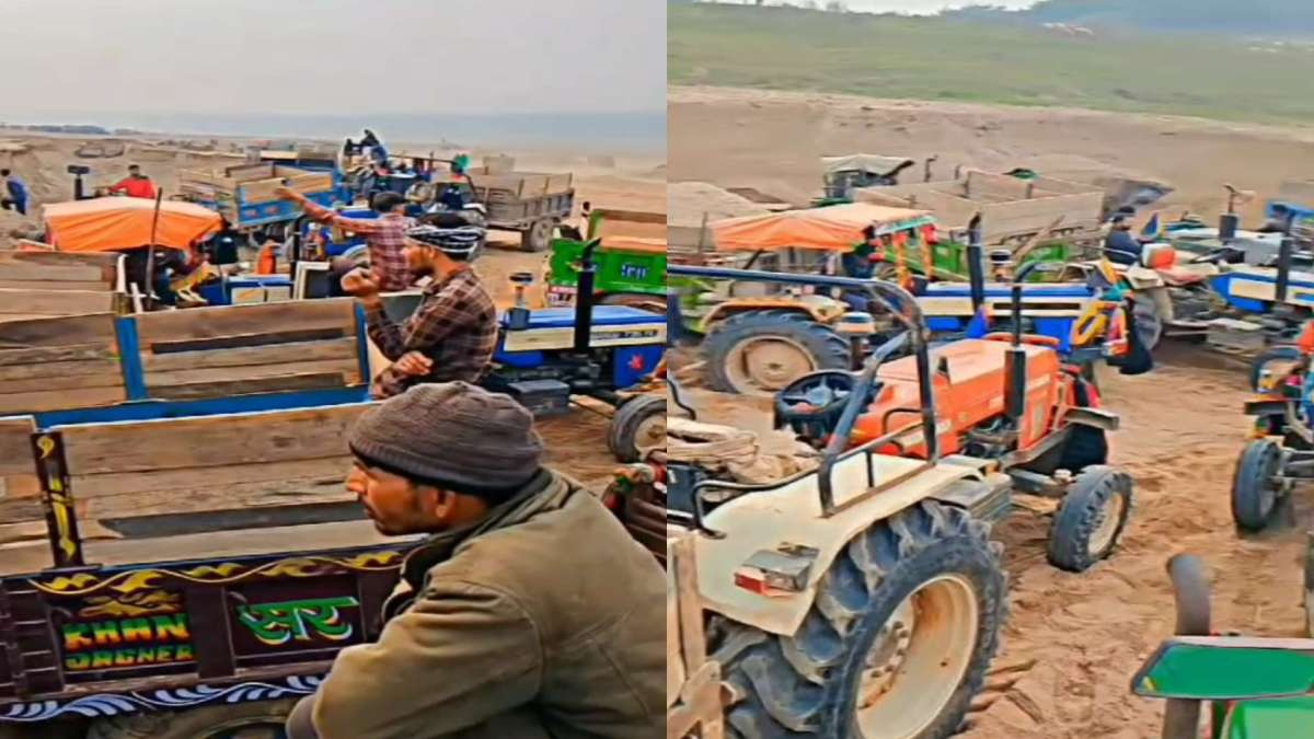 रेत माफियाओं के बीच गैंगवार: अज्ञात लोगों ने रेत से भरे ट्रैक्टर-ट्रॉलियों पर चलाई गोलियां, मौके पर पहुंची पुलिस