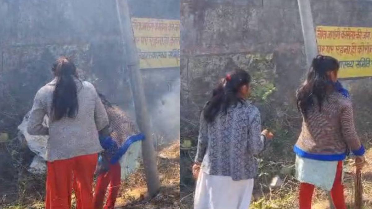छात्राओं के हाथ में किताब की जगह झाड़ू: हॉस्टल परिसर में करवाई साफ-सफाई, अधिकारी ने बताया ‘स्वच्छता अभियान’