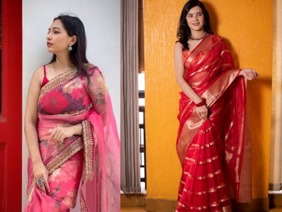 Organza Saree Kaise Pahne: अगर आप भी पहन रहे हैं ऑर्गेंजा साड़ी, तो ये Tips करें Follow ताकि न दिखें मोटी और लगे स्टाइलिश