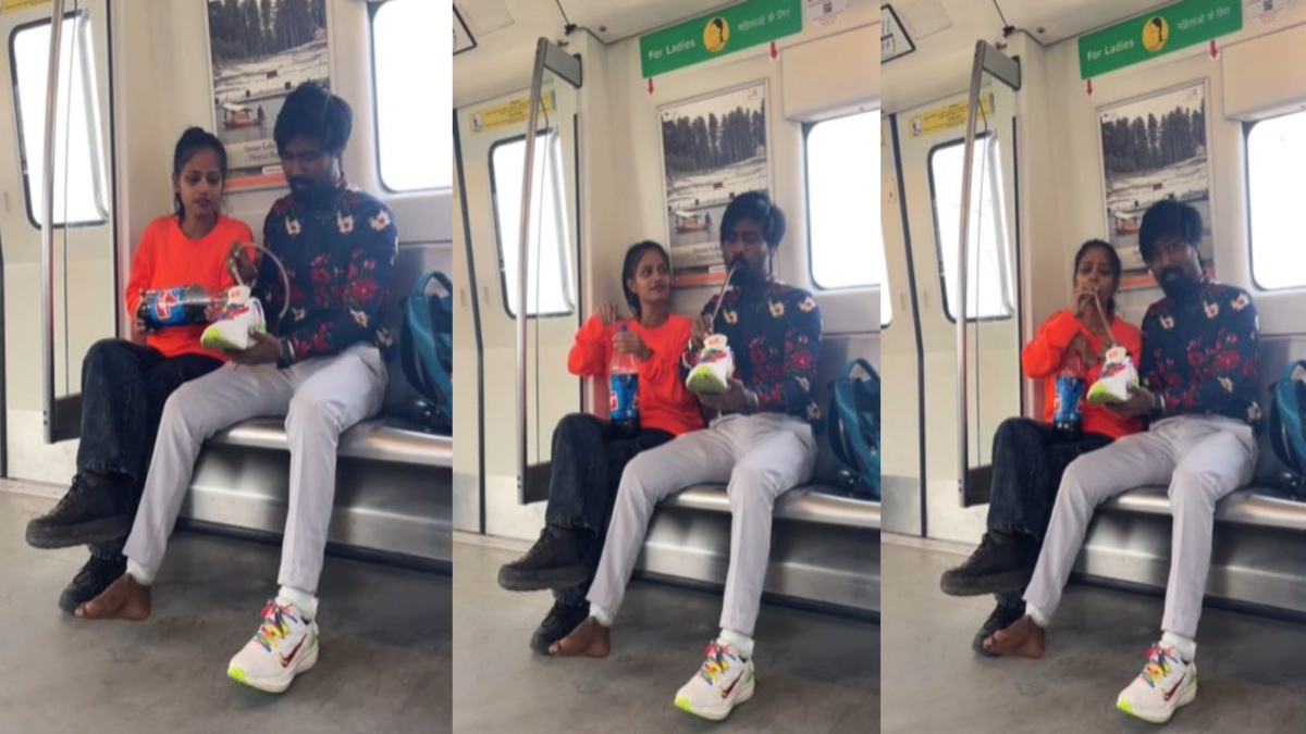 Delhi Metro Couple : दिल्ली मेट्रो में कपल ने फिर किया गंदा काम, जूते में कोल्ड ड्रिंक डालकर पी, VIDEO VIRAL …