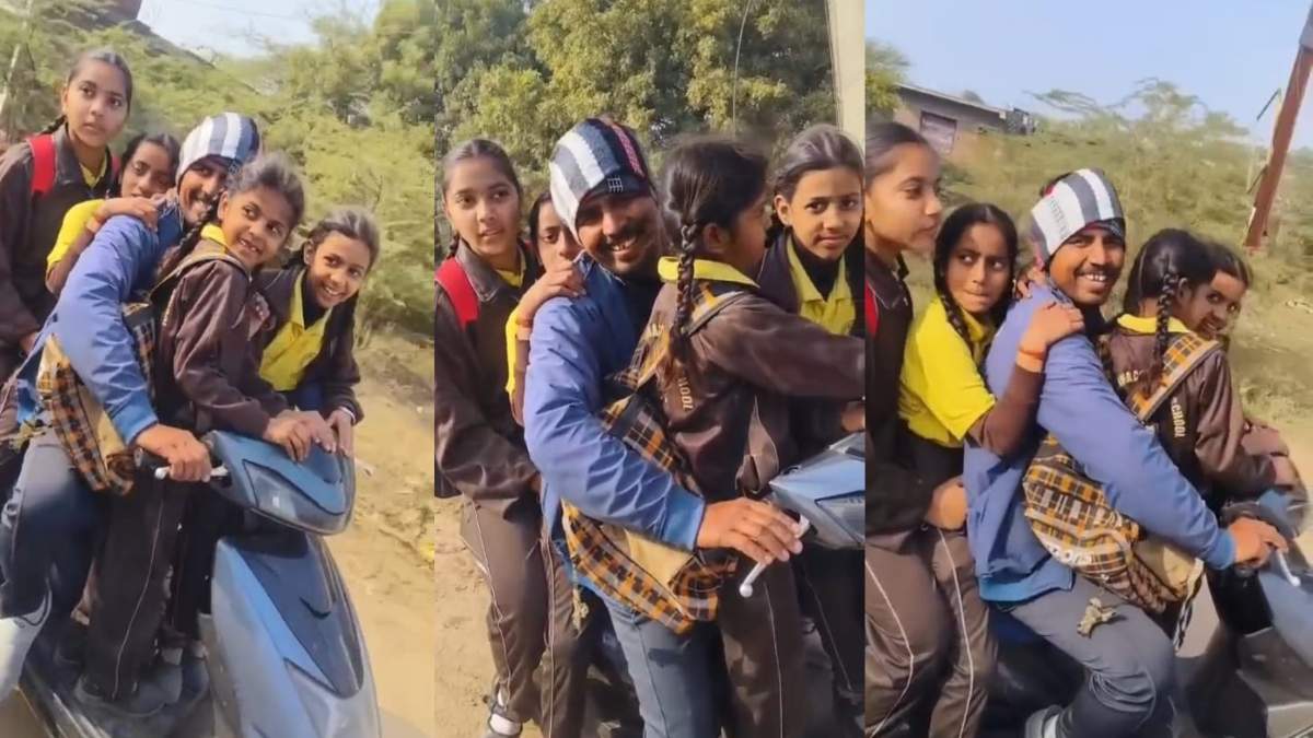 OMG: एक Scooty पर पांच लोग; स्कूली बच्चियों को स्कूटी पर बैठाकर ले रहा था शख्स, पुलिस ने रुकवाया फिर क्या हुआ..? देखें VIDEO