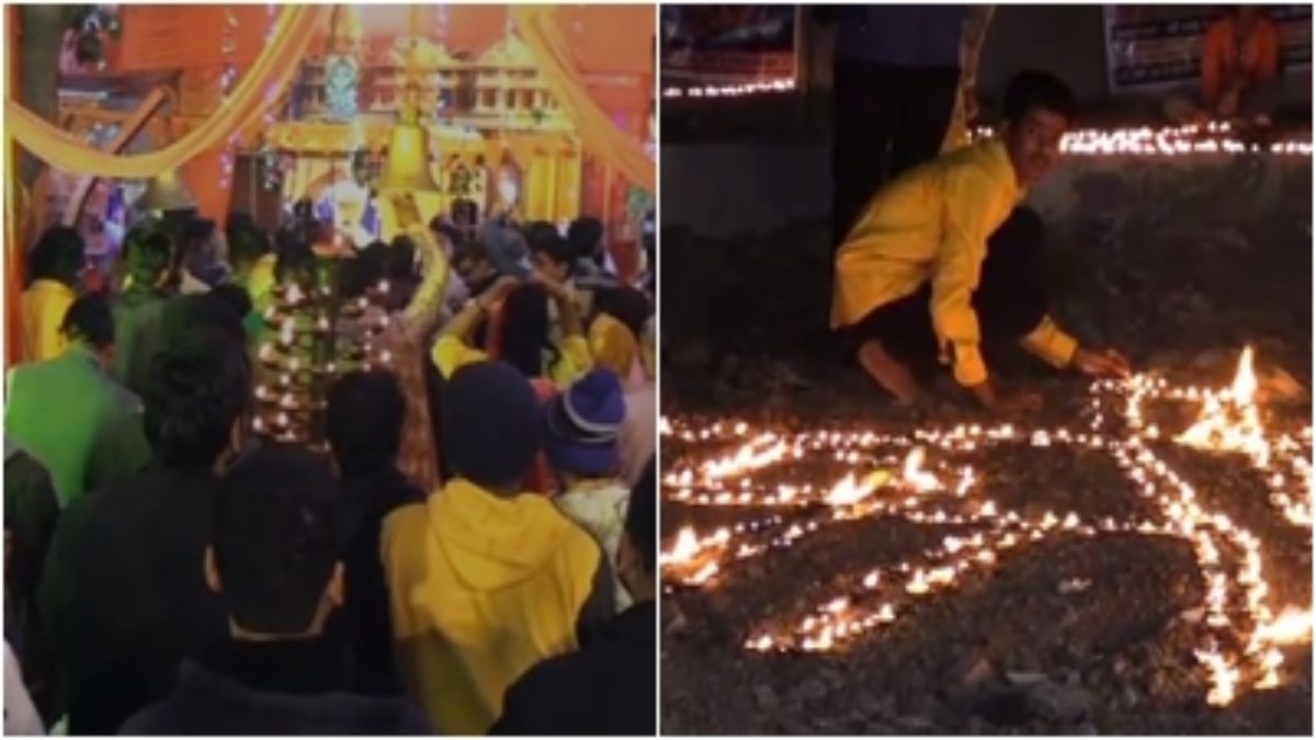 रामलला प्राण-प्रतिष्ठा की धूम: 5100 दीपक से उज्वल हुआ प्राचीन श्री दास हनुमान मंदिर, भारी संख्या में भक्तों की उमड़ी भीड़,  जमकर हुई आतिशबाजी
