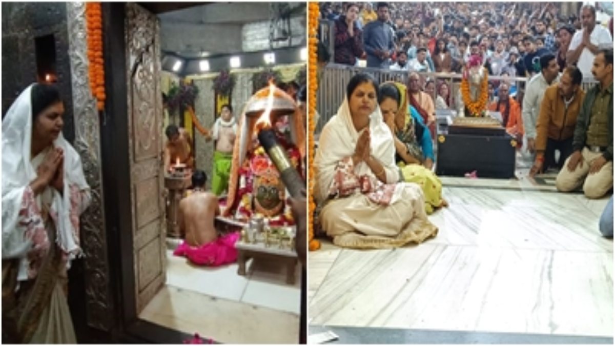 मुख्यमंत्री डॉ मोहन यादव की धर्मपत्नी पहुंचीं महाकाल के दरबार, नंदी हॉल से किए बाबा के दर्शन