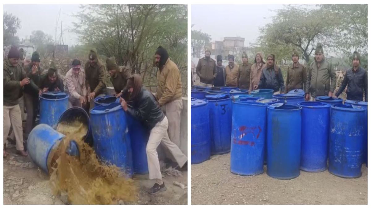 आबकारी विभाग की बड़ी कार्रवाई, भारी मात्रा में गुड़-लहान समेत 1600 लीटर कच्ची शराब जब्त