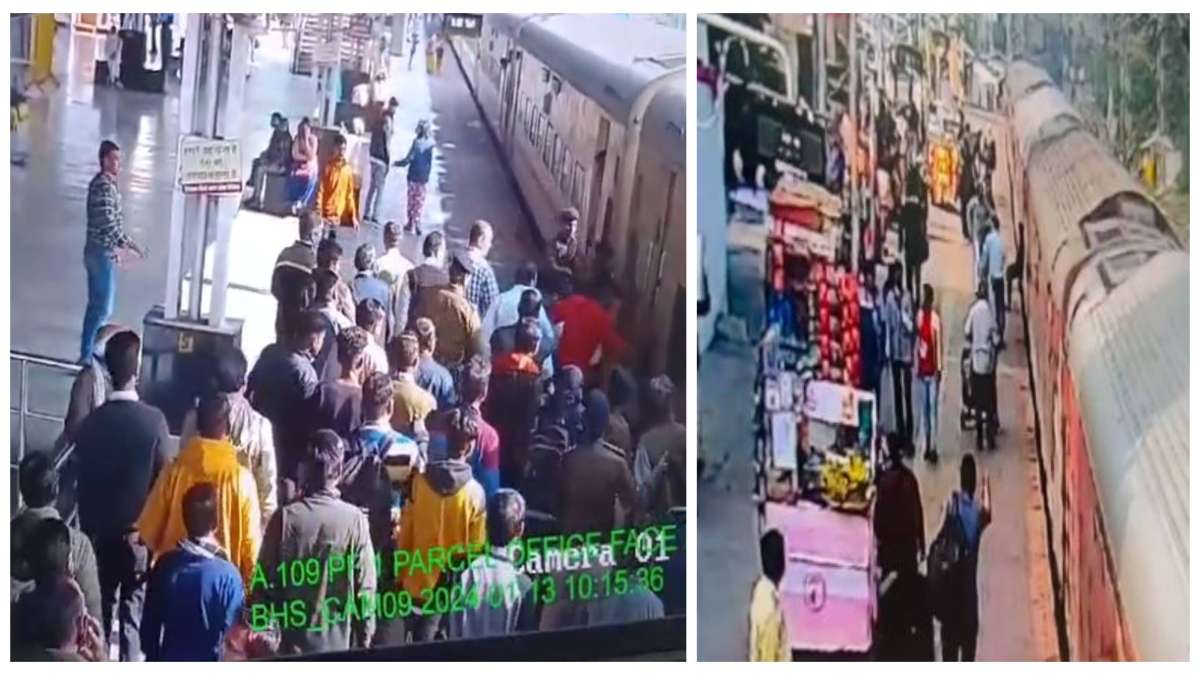 VIDEO: ट्रेन में चढ़ते समय बिछड़ी बेटी: प्लेटफार्म पर चलती ट्रेन से कूदी मां, विदिशा में पैर फिसलने से गिरी महिला