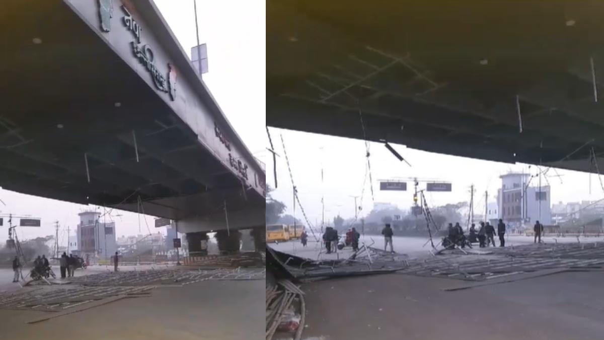 CG News : फ्लाईओवर के नीचे लगा एल्युमिनियम शीट का फॉल सीलिंग गिरा, बड़ा हादसा टला