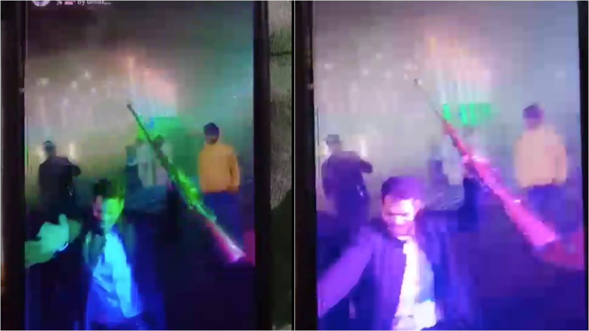 शादी समारोह में युवकों ने लहराया राइफल, किया तमंचे पर डिस्को, Video वायरल