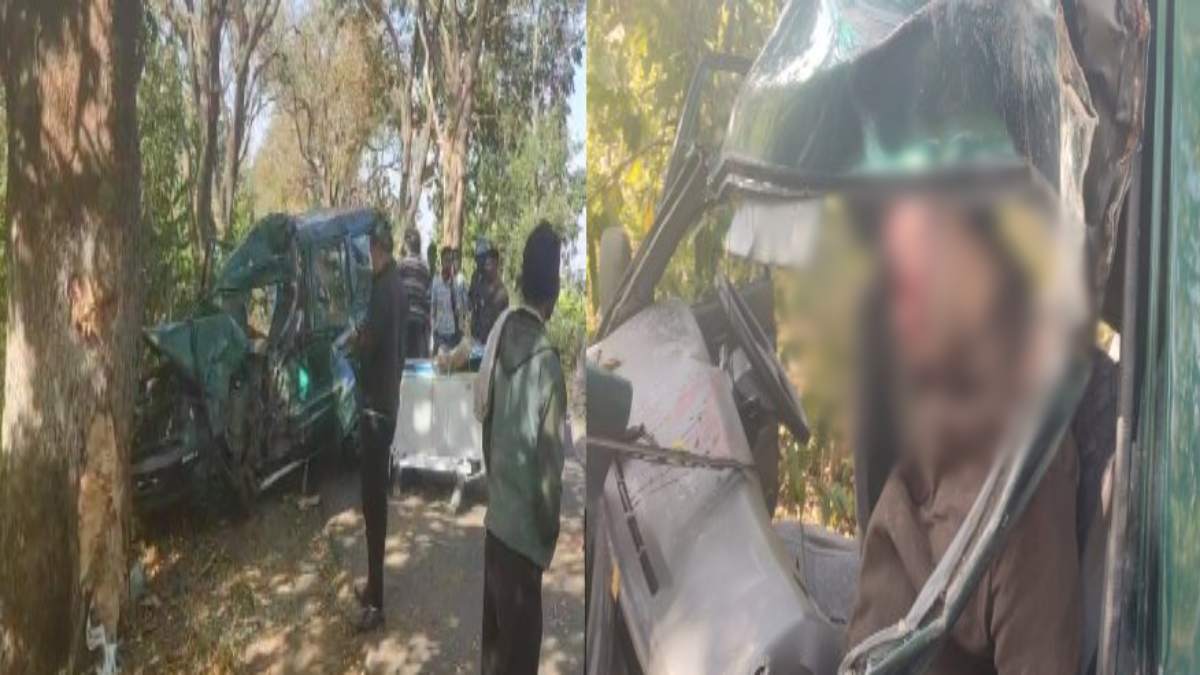 सड़क हादसे में युवक की मौत: 2 घायल, ड्राइवर को झपकी आने से पेड़ से टकराई कार