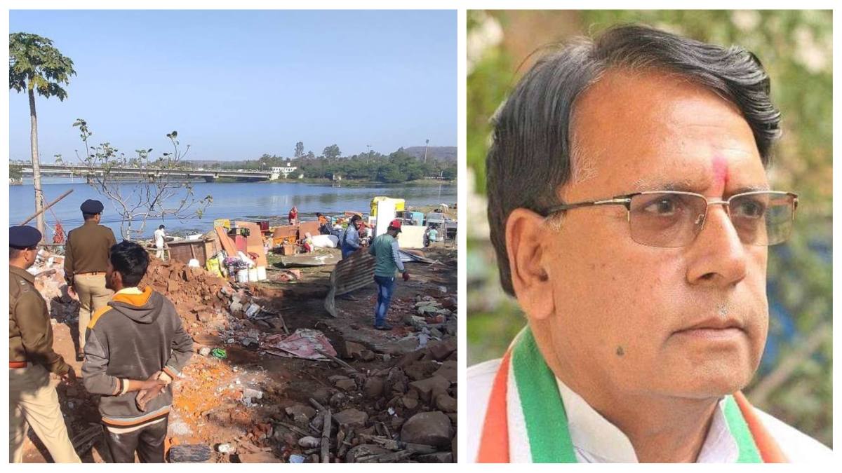 झुग्गी बस्ती में तीसरे दिन भी एक्शन जारी: कार्रवाई के विरोध में उतरे पूर्व मंत्री पीसी शर्मा, मानव अधिकार आयोग में करेंगे शिकायत