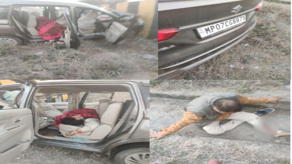 MP सड़क हादसे में दो मौत, चार घायलः अनियंत्रित कार पुलिया से टकराई, सभी लोग झांसी से इंदौर जा रहे थे