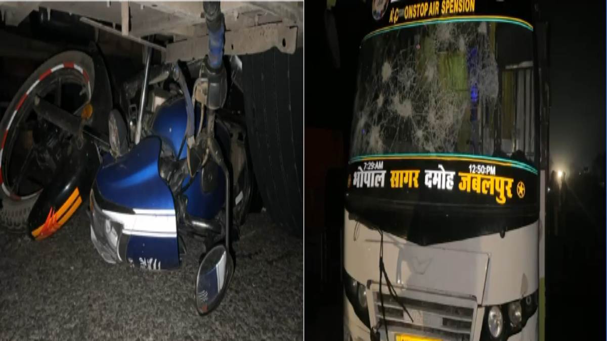 पूर्व सरपंच पति की सड़क हादसे में मौत: बस ने बाइक को मारी टक्कर, ग्रामीणों ने बस में की तोड़फोड़