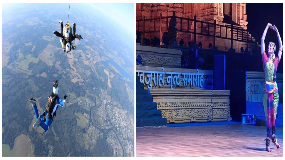 खजुराहो नृत्य समारोह के 50 वर्ष पूर्ण: पहली बार होगा स्काई ड्राइविंग फेस्टिवल, 20 से 25 फरवरी तक एडवेंचर लवर्स आसमान में भरेंगे उड़ान