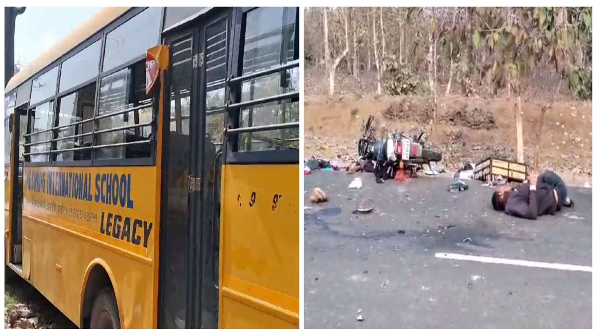 MP में सड़क हादसा: स्कूल बस को ट्रक ने मारी टक्कर, बच्चे हुए घायल, इधर दो बाइक आपस में भिड़ी, एक की मौत