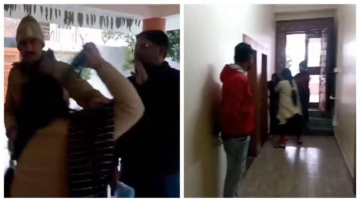 गर्लफ्रेंड के साथ रंगे हाथ पकड़ा गया पति: पत्नी ने की चप्पल से पिटाई, वीडियो आया सामने