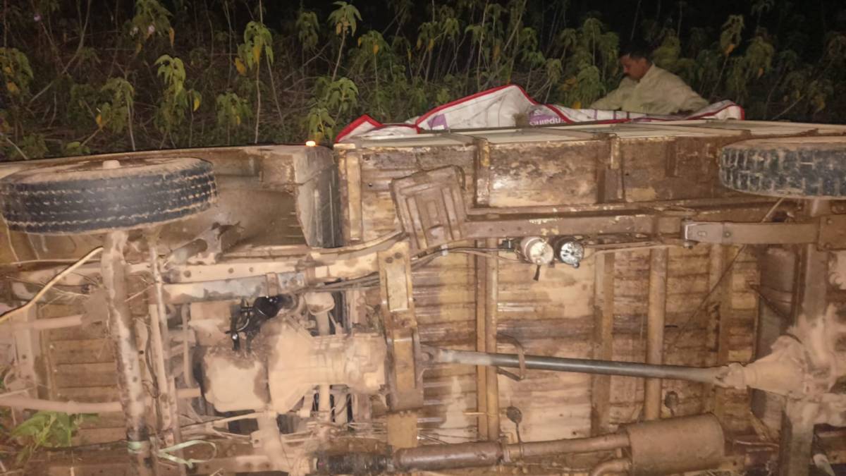 CG ACCIDENT : तेज रफ्तार पिकअप पलटी, 20 लोग थे सवार, दो की हालत गंभीर