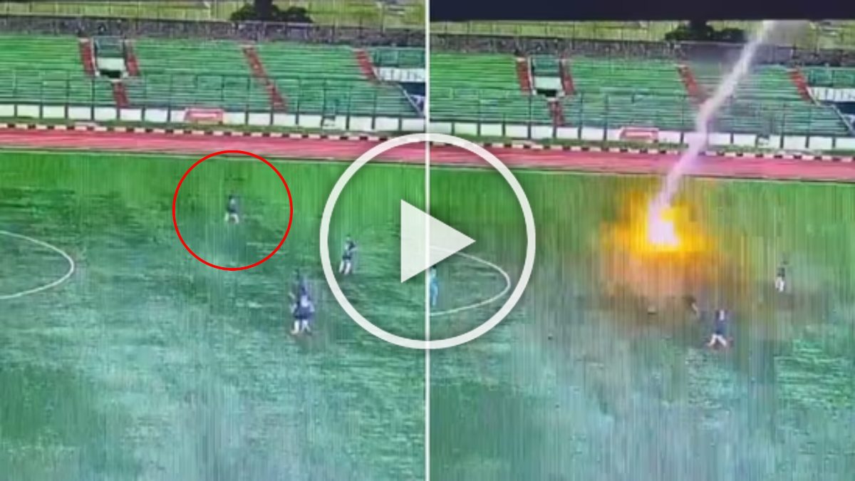 Indonesia Football Match Lightning Video: लाइव मैच के दौरान मैदान पर गिरी बिजली, इंडोनेशियन फुटबॉलर की हुई मौत, देखें घटना का दिल दहला देने वाला वीडियो