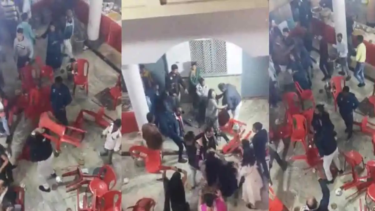 शादी में प्लेट को लेकर हुआ हंगामा, लोगों ने एक-दूसरे पर मारी कुर्सियां, देखिए Video