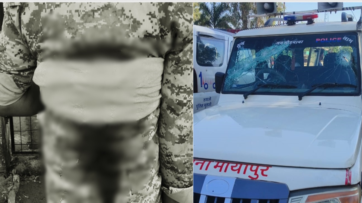 पुलिस की टीम पर ग्रामीणों ने किया कुल्हाड़ी से हमला: गाड़ियों में की तोड़फोड़, कहा- CM हेल्पलाइन में दर्ज शिकायत वापस लेने दबाव बना रहे थे