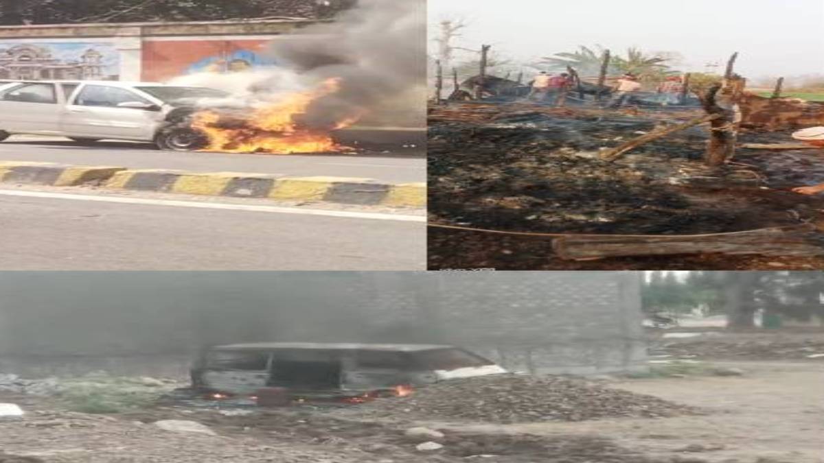 MP Fire News: ग्वालियर में चलती कार बनी आग गोला, खंडवा में 5 झाेपड़ी और डंपर जलकर राख, देपालपुर में वैन में भड़की आग