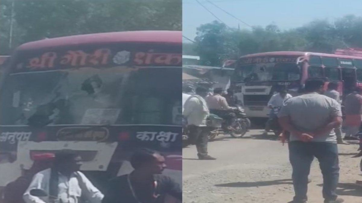 युवक की दबंगई: साइड नहीं देने पर बस ड्राइवर को पीटा,  बस में बरसाए पत्थर, टूटे कांच