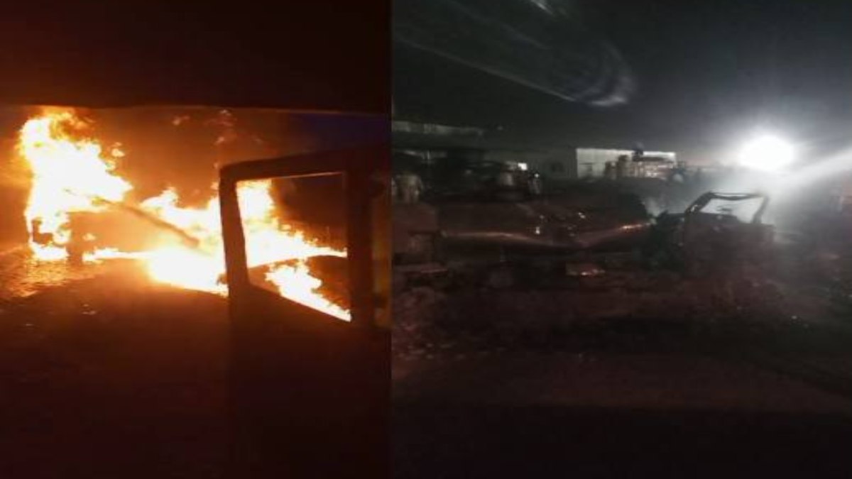 डीजल टैंकर में लगी आग: ड्राइवर और हेल्पर ने कूदकर बचाई जान, कड़ी मशक्कत के बाद दमकल ने आग पर पाया काबू
